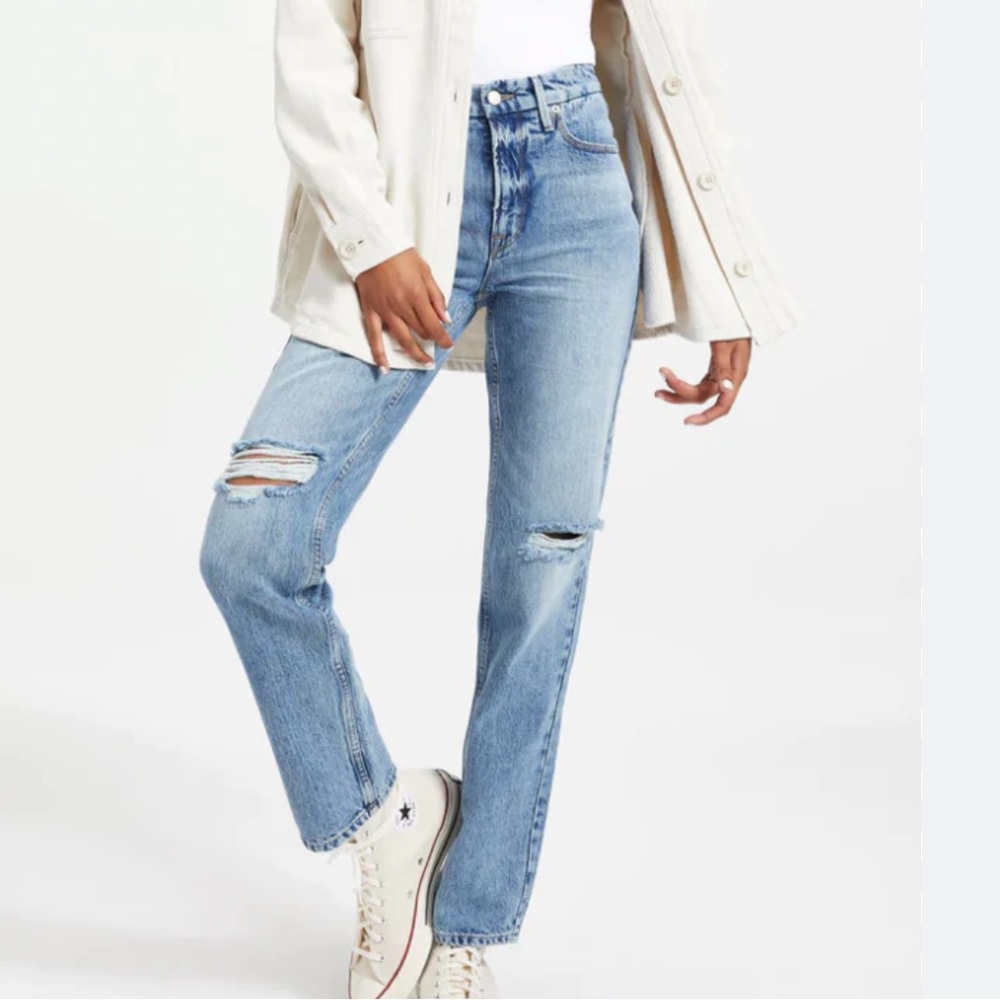 Good American 90’s Icon High Rise Distressed Jeans